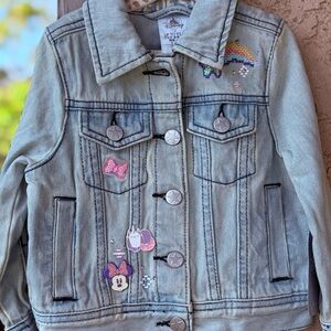 Disney Light Blue Denim Jacket with Rainbow and Character Patches